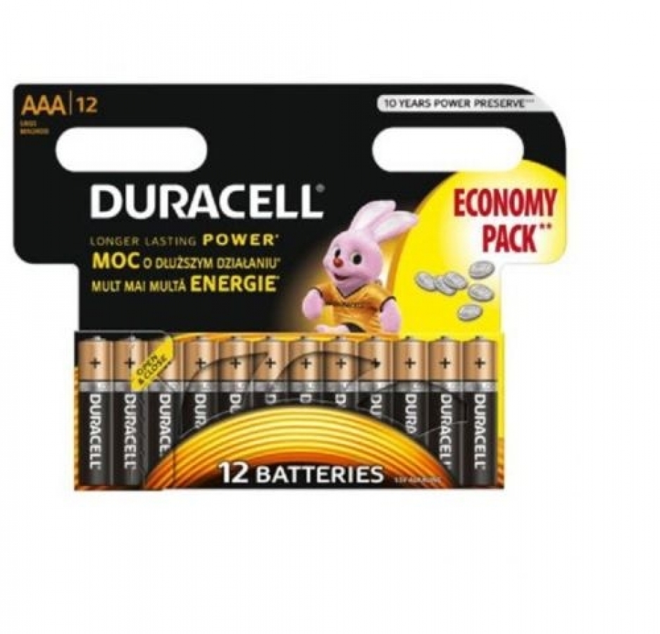 Duracell LR03 AAA Batteries - 12 Pack (5000394203389)