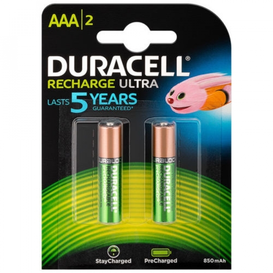 Duracell HR03 AAA Batteries - 2 Pack (5000394203815)