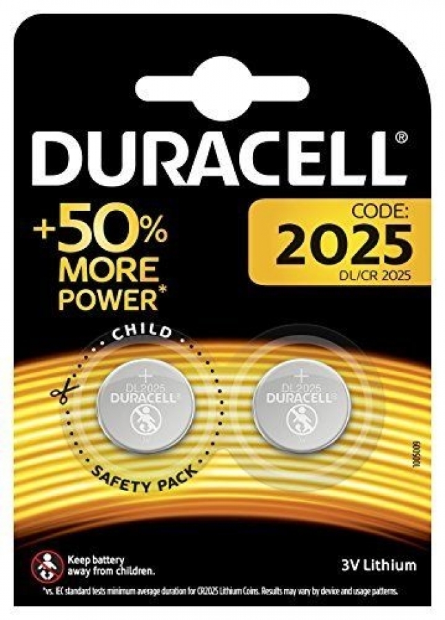 Duracell DL/CR 2025 Batteries - 2 Pack (5000394203907)