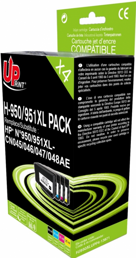 Tintes kārtridžs  UPrint HP 950XLBk/951XL C/M/Y Multipaka (H-950/951XL-PACK-UP)