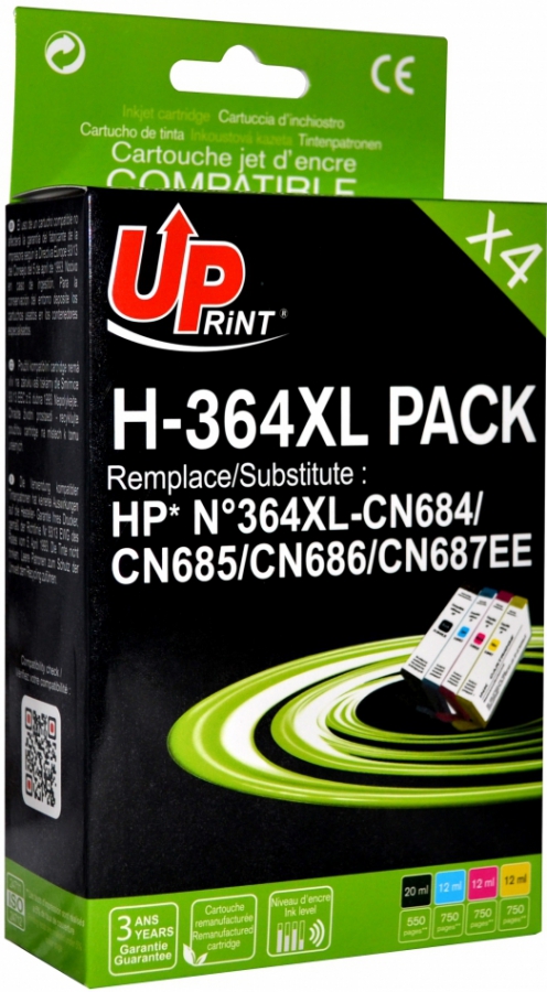 Tintes kārtridžs UPrint HP 364XL Multipaka (H-364XL-PACK-UP)