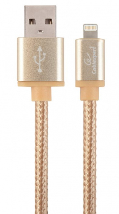 Gembird cotton braided USB Lightning 1.8m Gold (CCB-MUSB2B-AMLM-6-G)