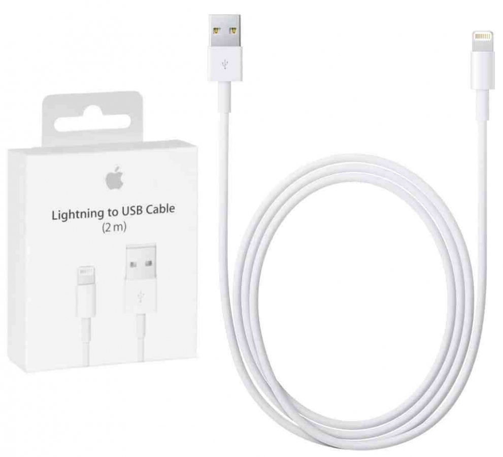 Kabelis Apple USB Male - Apple Lightning Male White 2m (MD819ZM/A)