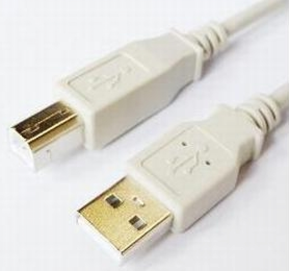 Cable Brackton USB Male - USB Male B 1.8m White (US2-ABB-0180.L)