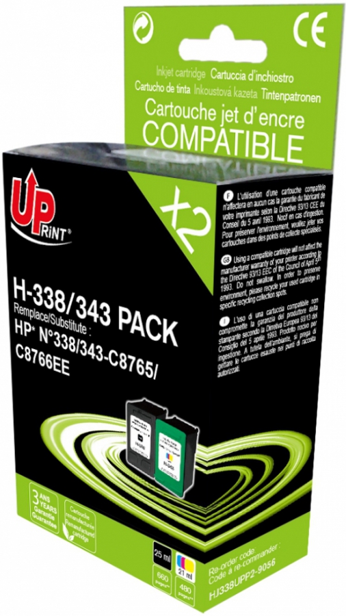 Tintes kārtridžs UPrint HP 338/343 Multipaka (H-338-PACK-UP)