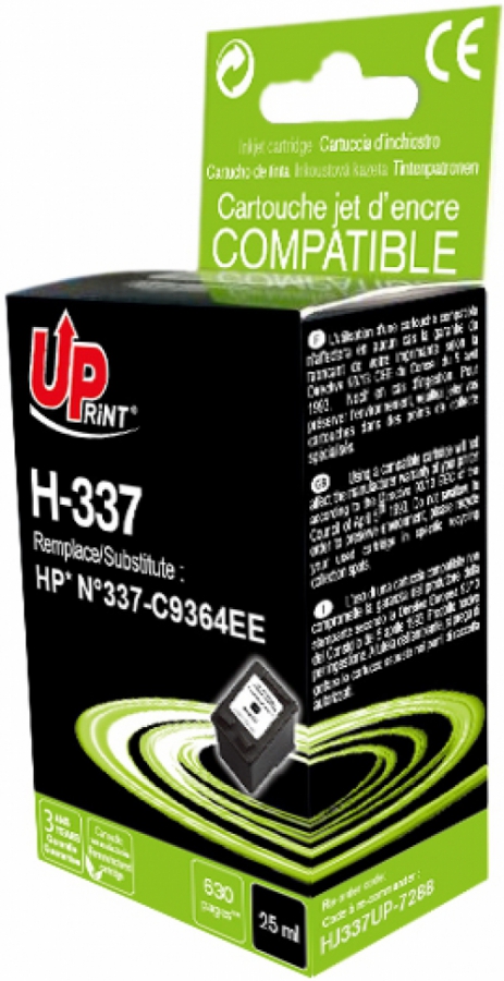 Tintes kārtridžs UPrint HP 337Bk Black (H-337B-UP)