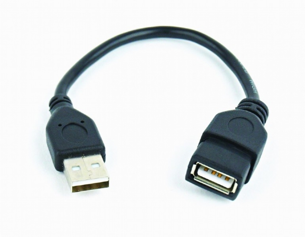 Gembird USB Male to USB Female 0.15m Black (CCP-USB2-AMAF-0.15M)