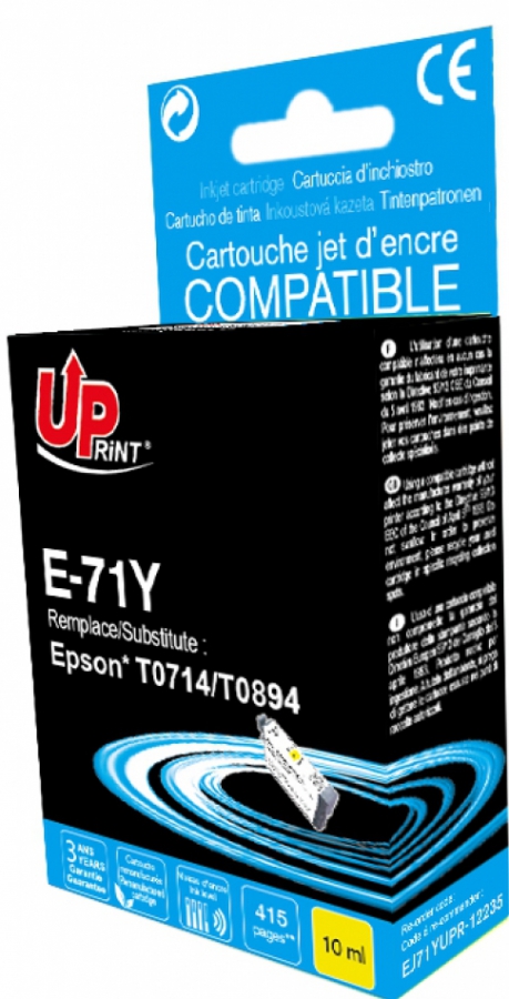 Tintes kārtridžs UPrint Epson T0714Y Yellow (E-71Y-UP)