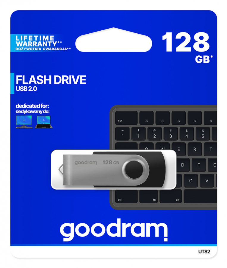 Goodram UTS2 128GB USB 2.0 Black (UTS2-1280K0R11)