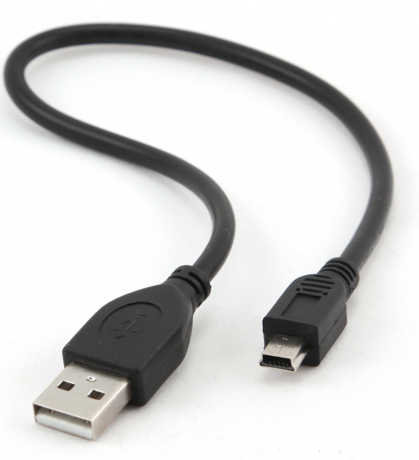 Kabelis Gembird USB Male - MiniUSB Male 0.3m Black (CCP-USB2-AM5P-1)