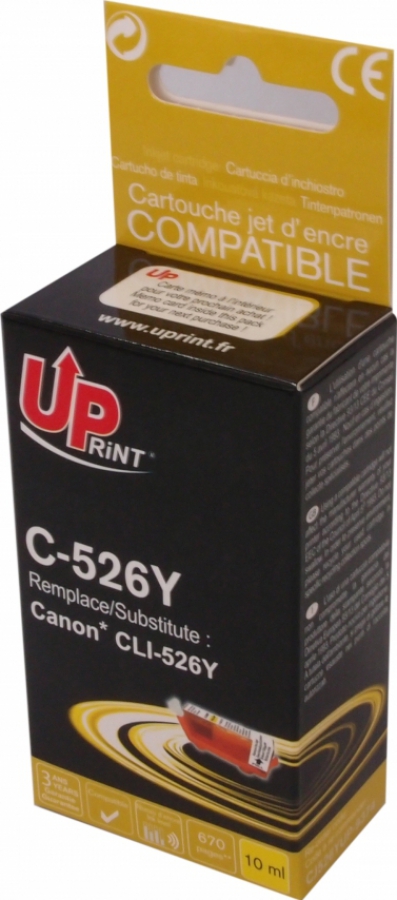 Tintes kārtridžs UPrint Canon CLI-526Y Yellow (C-526Y-UP)