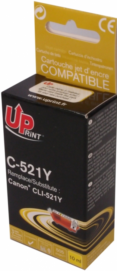 Tintes kārtridžs UPrint Canon CLI-521Y Yellow (C-521Y-UP)
