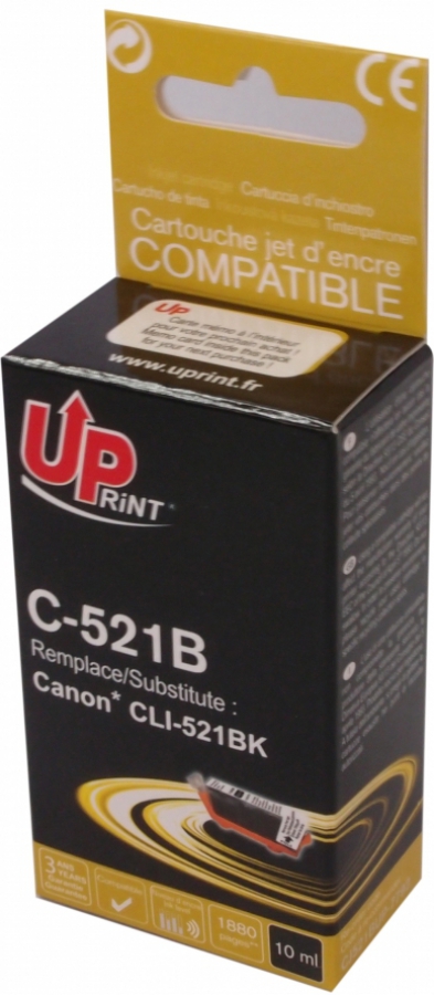 Tintes kārtridžs UPrint Canon CLI-521BK Black (C-521B-UP)
