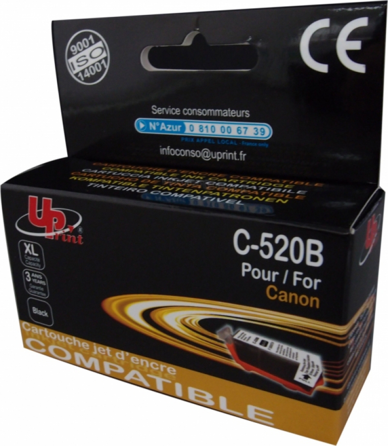 Tintes kārtridžs UPrint Canon PGI-520BK Black (C-520B-UP)