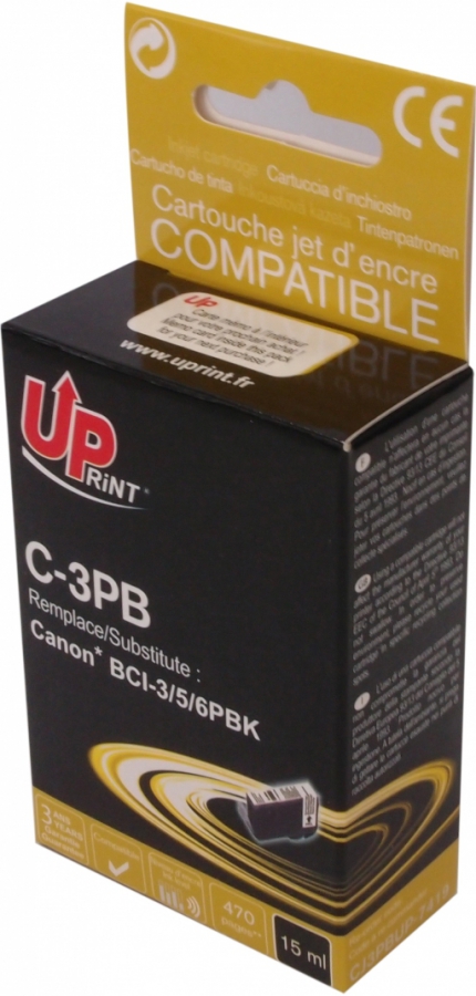 Ink cartridge UPrint Canon BCI-3/5/6PBK Black (C-3PB-UP)