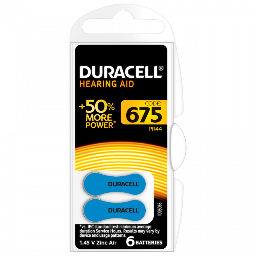 Baterija Duracell Hearing Aid 675 (A675) (4043752174649)
