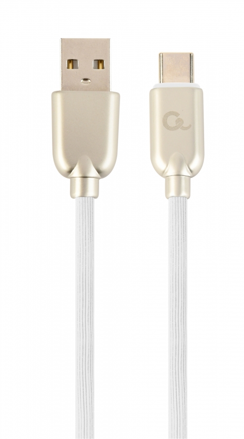 Gembird USB Male - USB Type C Male Premium rubber 2m White (CC-USB2R-AMCM-2M-W)