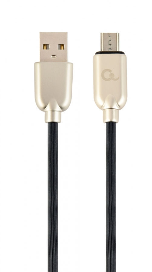 Gembird USB Male - Micro USB Male Premium rubber 2m Black (CC-USB2R-AMMBM-2M)