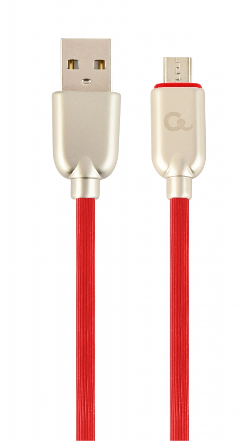 Gembird USB Male - Micro USB Male Premium rubber 2m Red (CC-USB2R-AMMBM-2M-R)