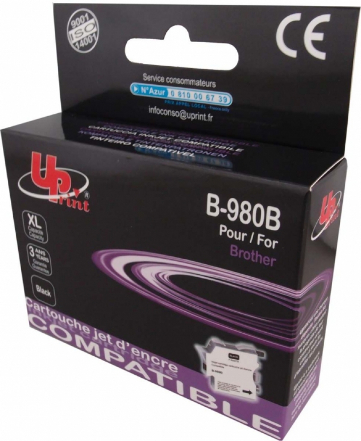 Tintes kārtridžs UPrint Brother LC980/1100B Black (B-980B-UP)