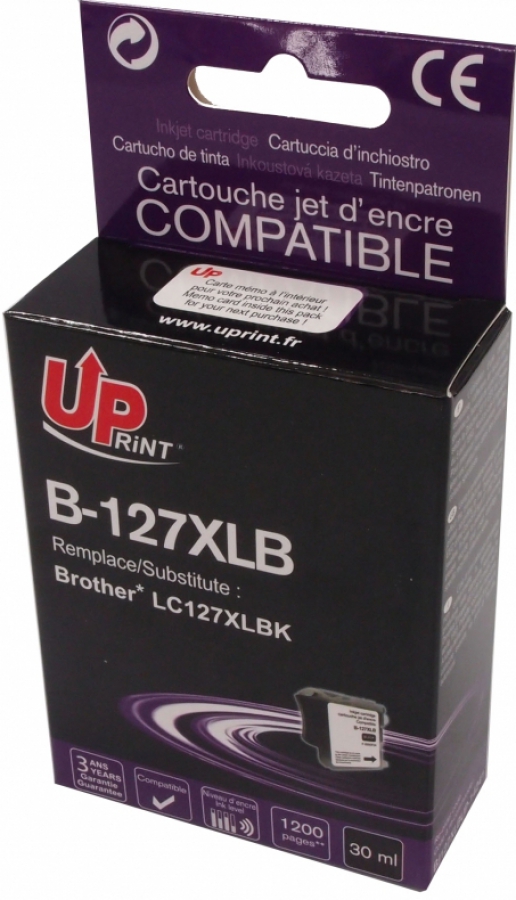 Tintes kārtridžs UPrint Brother LC127XLB Black (B-127XL-B-UP)