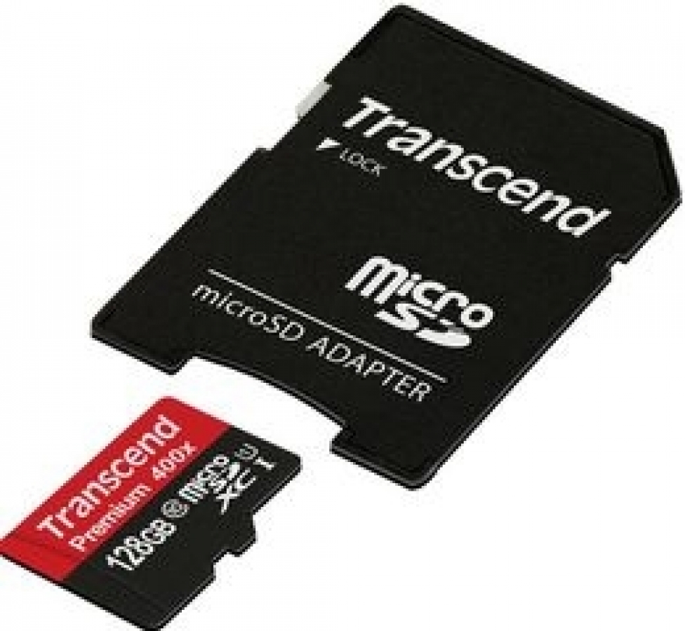 Transcend 128GB Micro SDXC Premium + SD Adapter (TS128GUSDU1)