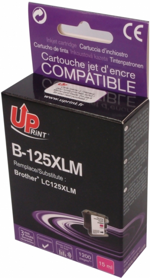 Tintes kārtridžs UPrint Brother LC125XLM Magenta (B-125XLM-UP)