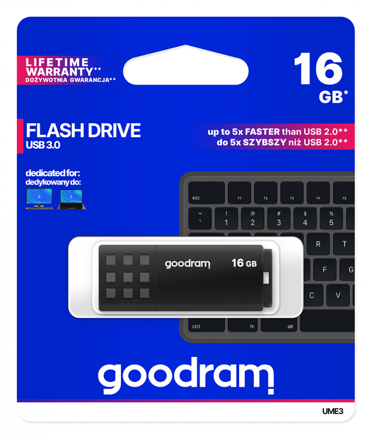 Goodram UME3 USB 3.0 16GB Black (UME3-0160K0R11)