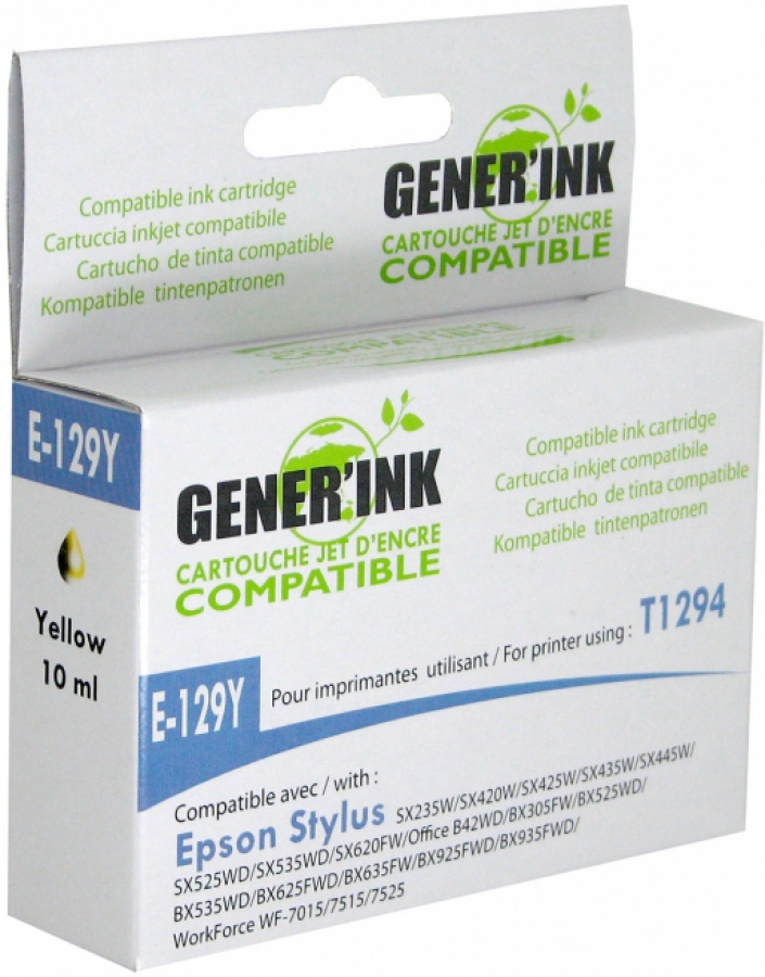 Tintes kārtridžs GenerInk Epson T1294Y Yellow (E-129Y-GI)