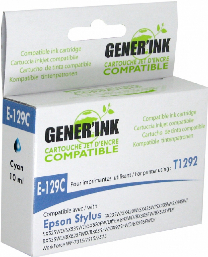 Tintes kārtridžs GenerInk Epson T1292C Cyan (E-129C-GI)