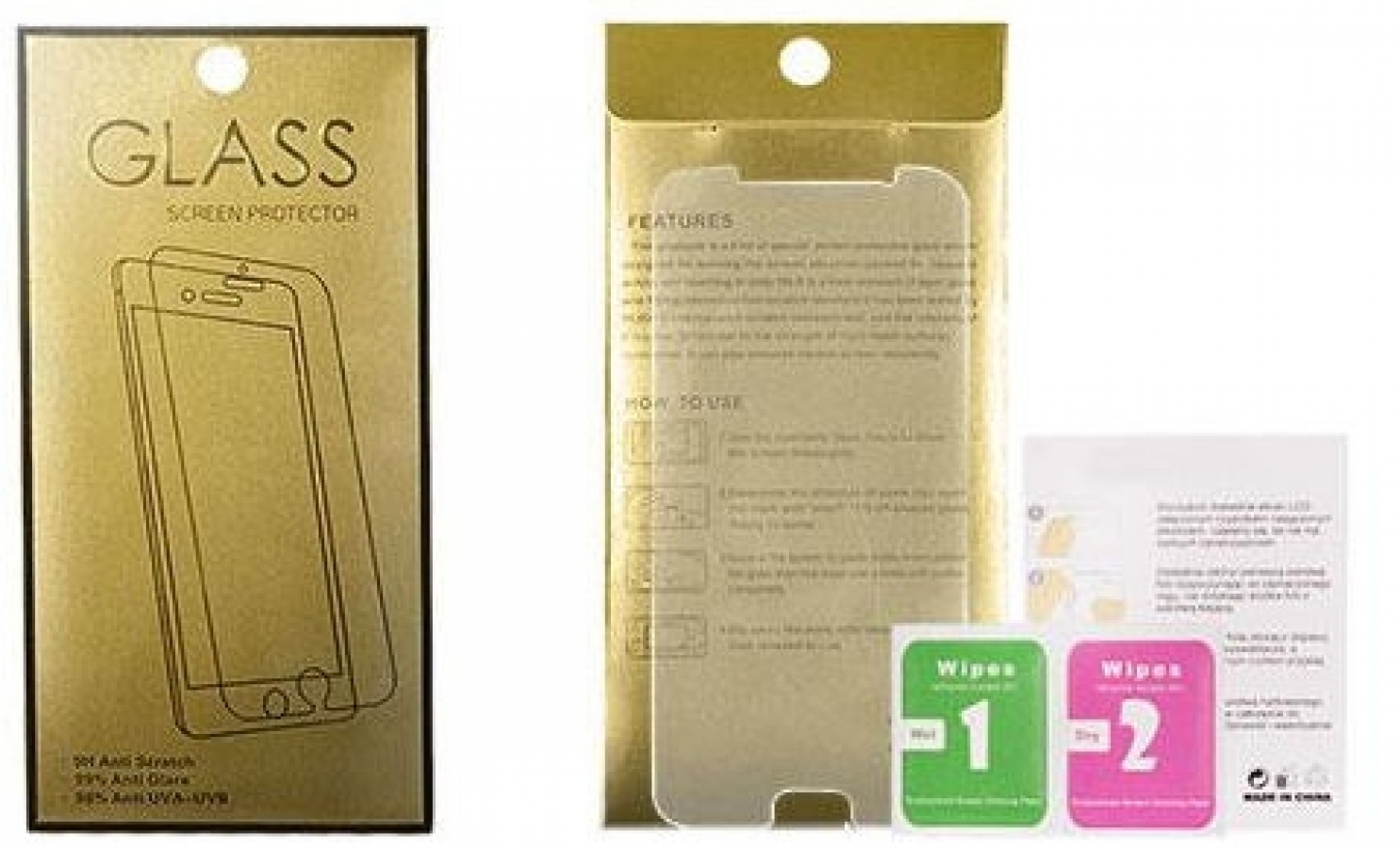 Gold Tempered Glass Premium Huawei P9 Lite (T-G-HU-P9LI)