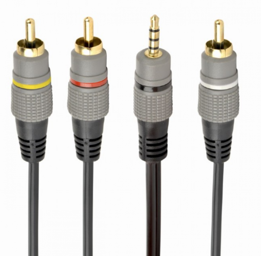 Gembird 3.5 mm 4-pin to RCA audio-video cable 1.5 m (CCAP-4P3R-1.5M)