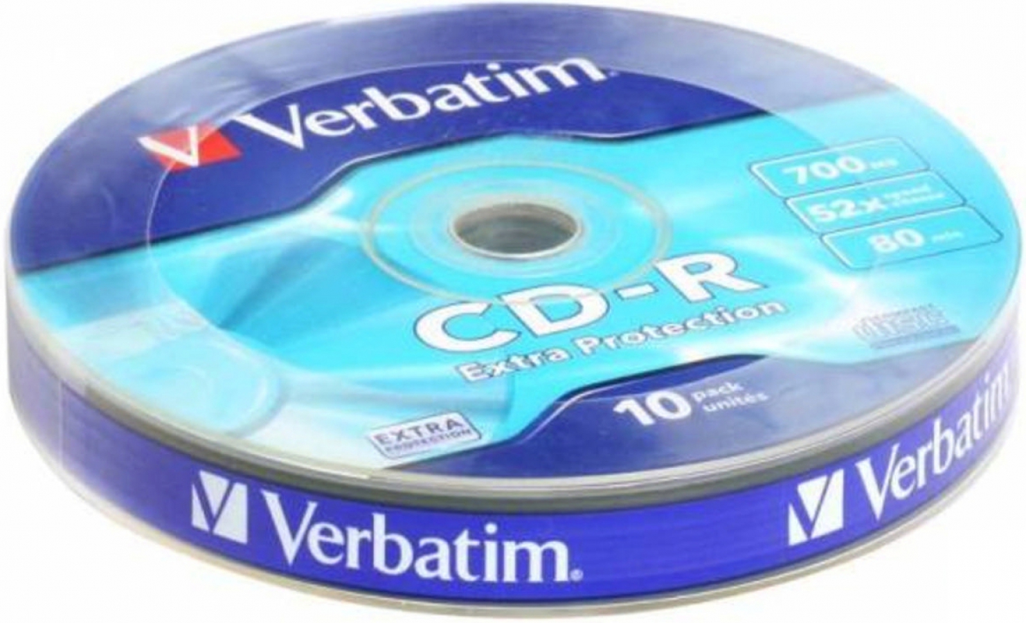 Matricas CD-R Verbatim 700MB Wagon Wheel 1x-52x Extra Protection, 10 Pack Spindle (43725V)