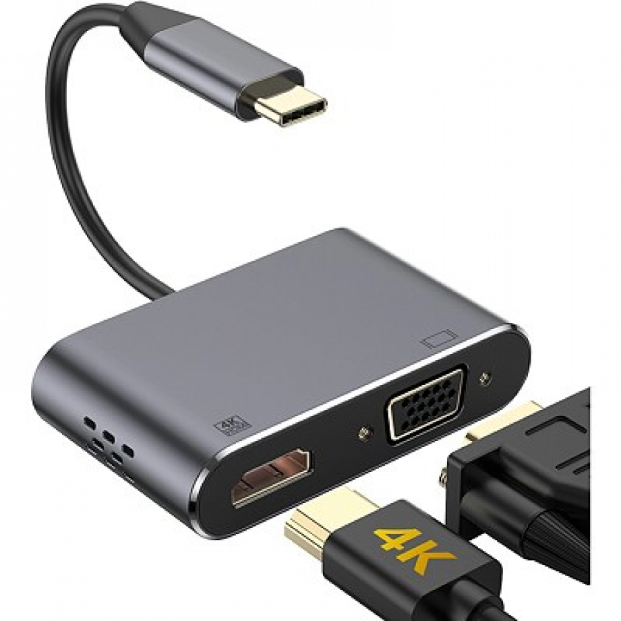 Platinet PMMA9832 Type-C to HDMI & VGA Melns (PMMA9832)