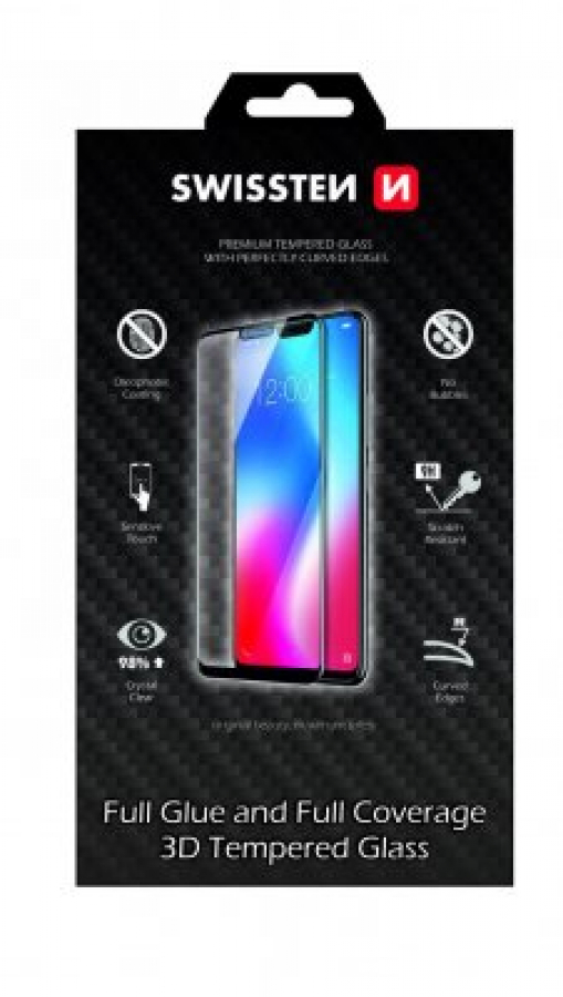 Swissten Ultra Durable 3D Full Face Apple iPhone 12 Pro Max Black (SW-JAP-T-3D-IPH12PRO-MAX-BK)