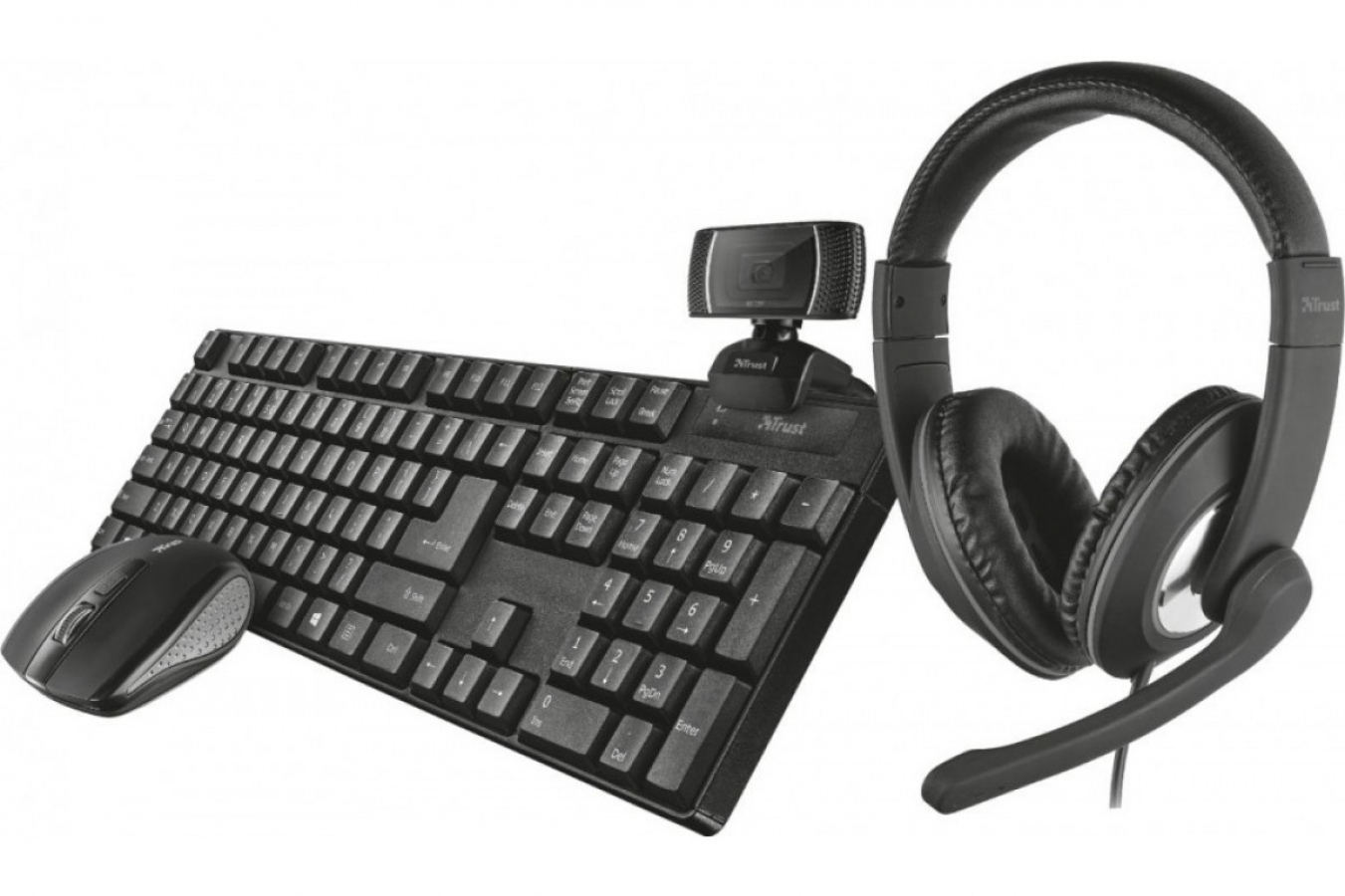 Perifērijas komplekts Trust Qoby Home Office Set Black (24040)