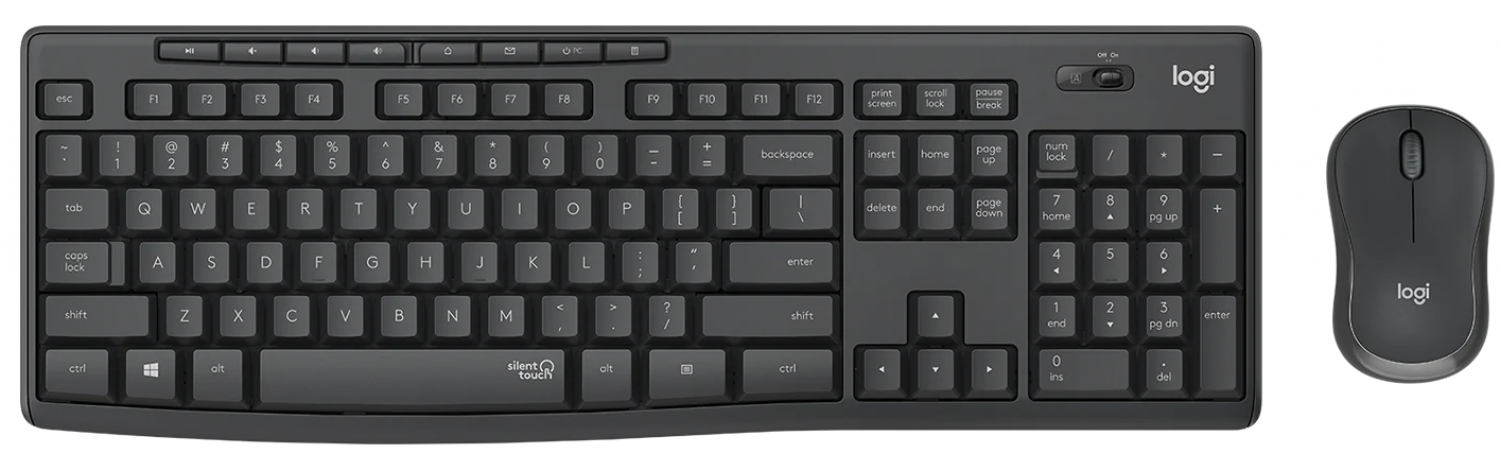 Klaviatūras un peles komplekts Logitech MK295 Silent Black US (920-009800)
