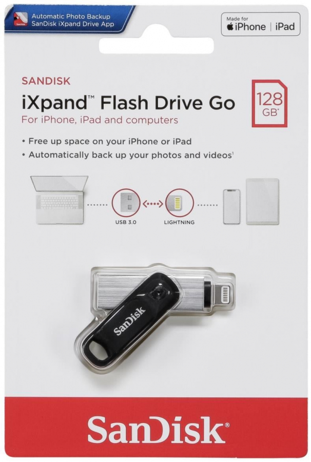 SanDisk iXpand Drive Go 128GB Silver (SDIX60N-128G-GN6NE)