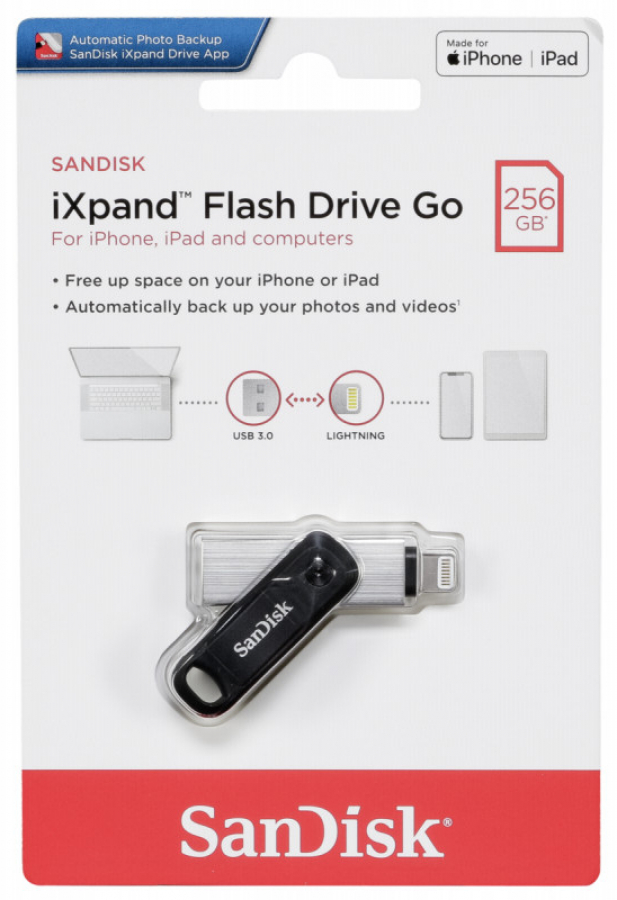 SanDisk iXpand Drive Go 256GB Silver (SDIX60N-256G-GN6NE)