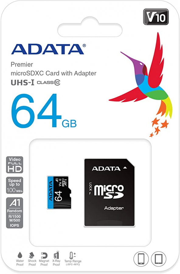 A-DATA Premier 64GB MicroSDXC (AUSDX64GUICL10A1-RA1)