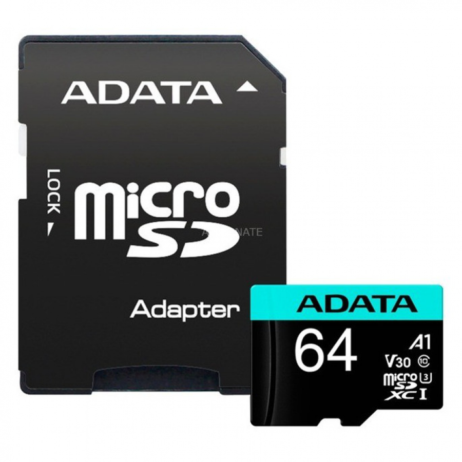 ADATA Premier Pro MicroSDXC 64GB + Adapter (AUSDX64GUI3V30SA2-RA1)