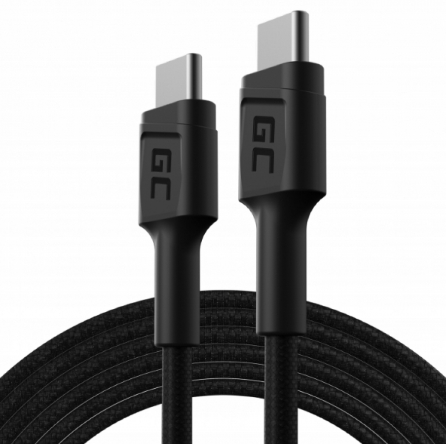 Green Cell GC PowerStream USB Type-C Male - Type-C Male Fast Charging 2m Black (KABGC29)