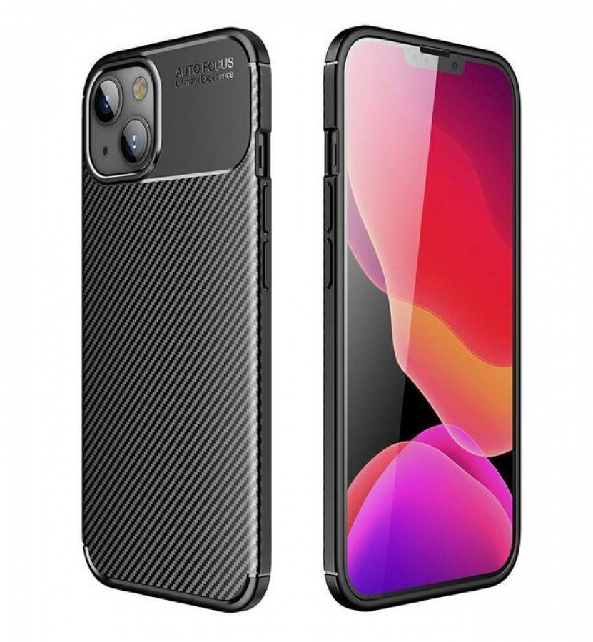 Mocco Trust Armored Shockproof Carbon Case for Apple iPhone 13 Pro Black (MO-TR-APP-IPH-13PR-BK)