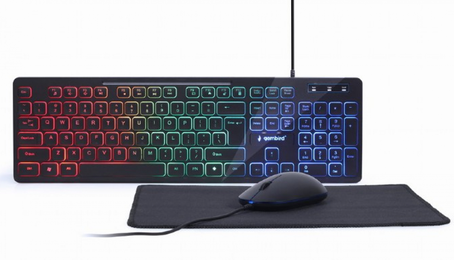 Gembird 3-in-1 Backlight Desktop Set Black (KBS-UML-01)