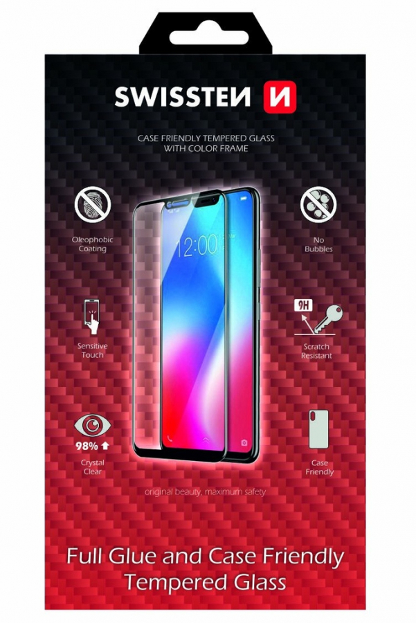 Swissten Full Face 5D Tempered Glass for Apple iPhone 13 Pro Max Black (54501802)