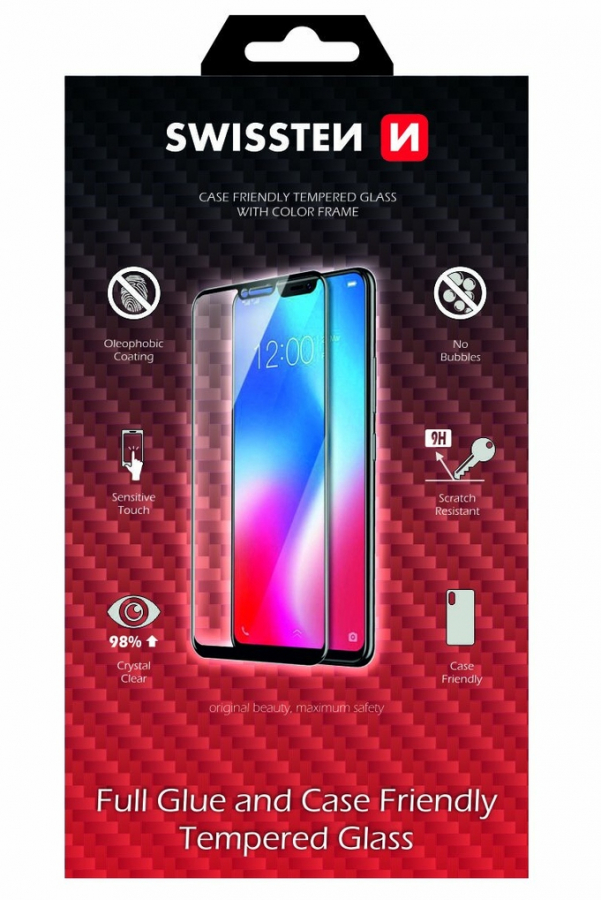 Swissten Full Face 5D Tempered Glass for Apple iPhone 13 / 13 Pro Black (54501803)