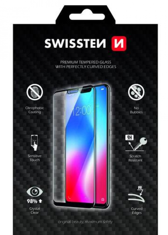 Swissten Ultra Durable Full Face Tempered Glass for Apple iPhone 13 Pro Max Black (64701889)