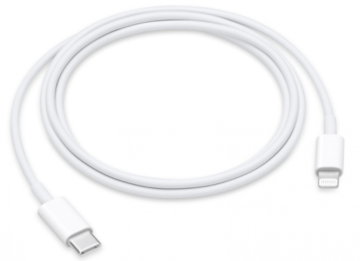 Kabelis Apple Lightning Male - USB Type-C Male 1m White (MM0A3ZM/A)