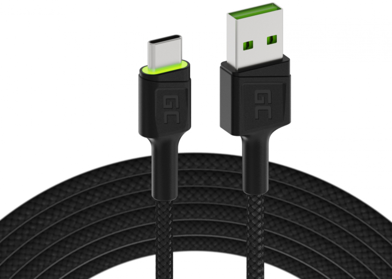 Green Cell USB Male - USB Type-C Male Fast Charging with LED Diode 2m (KABGC13)