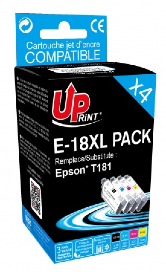 UPrint Epson E-18XL Black/Color (E-18XL-PACK4-UP)